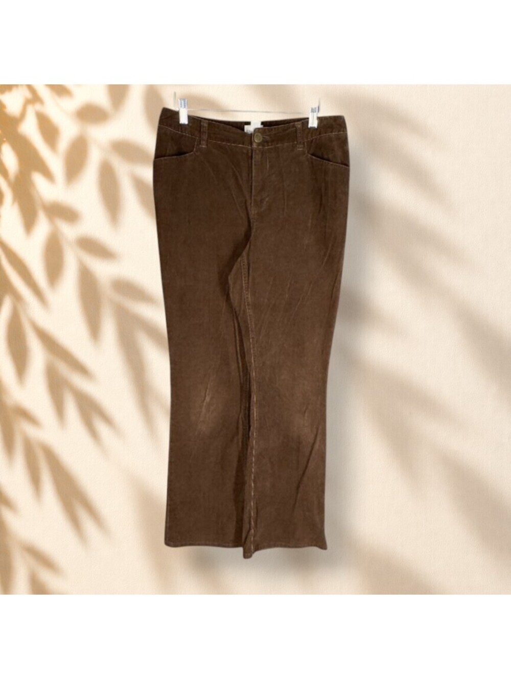Chico's Pants Women 0.5 Brown High Rise Corduroy Flat Front Pockets Straight